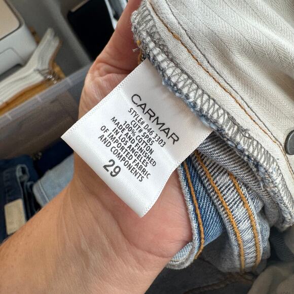 Carmar NWT Distressed Boyfriend Straight Leg Jeans Cotton Denim Size 29 - Picture 6 of 9